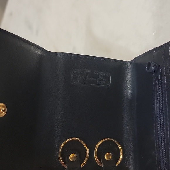 MCM Germany 2 key Holder w zipper pocket  White and Navy - Picture 5 of 9